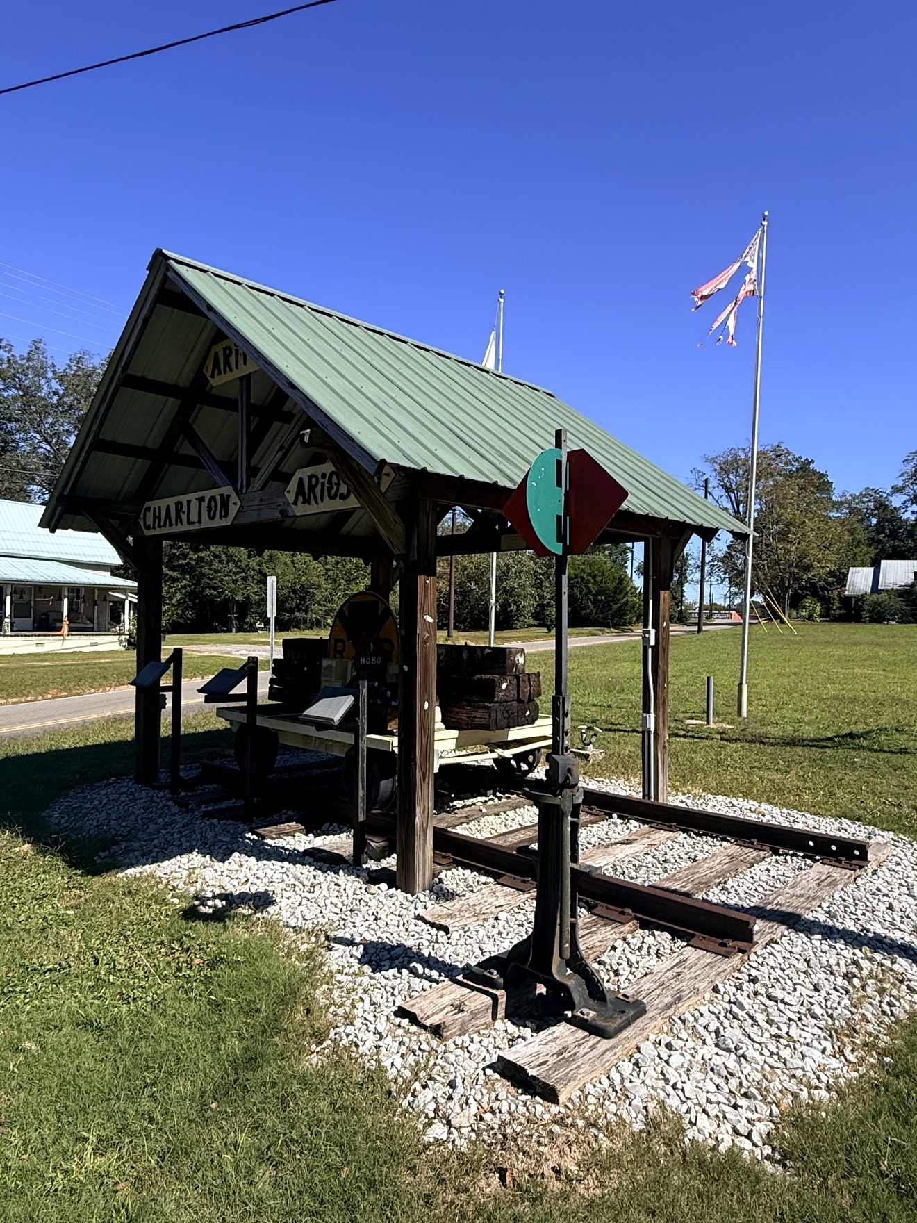 The depot pavilion and the Ariton park