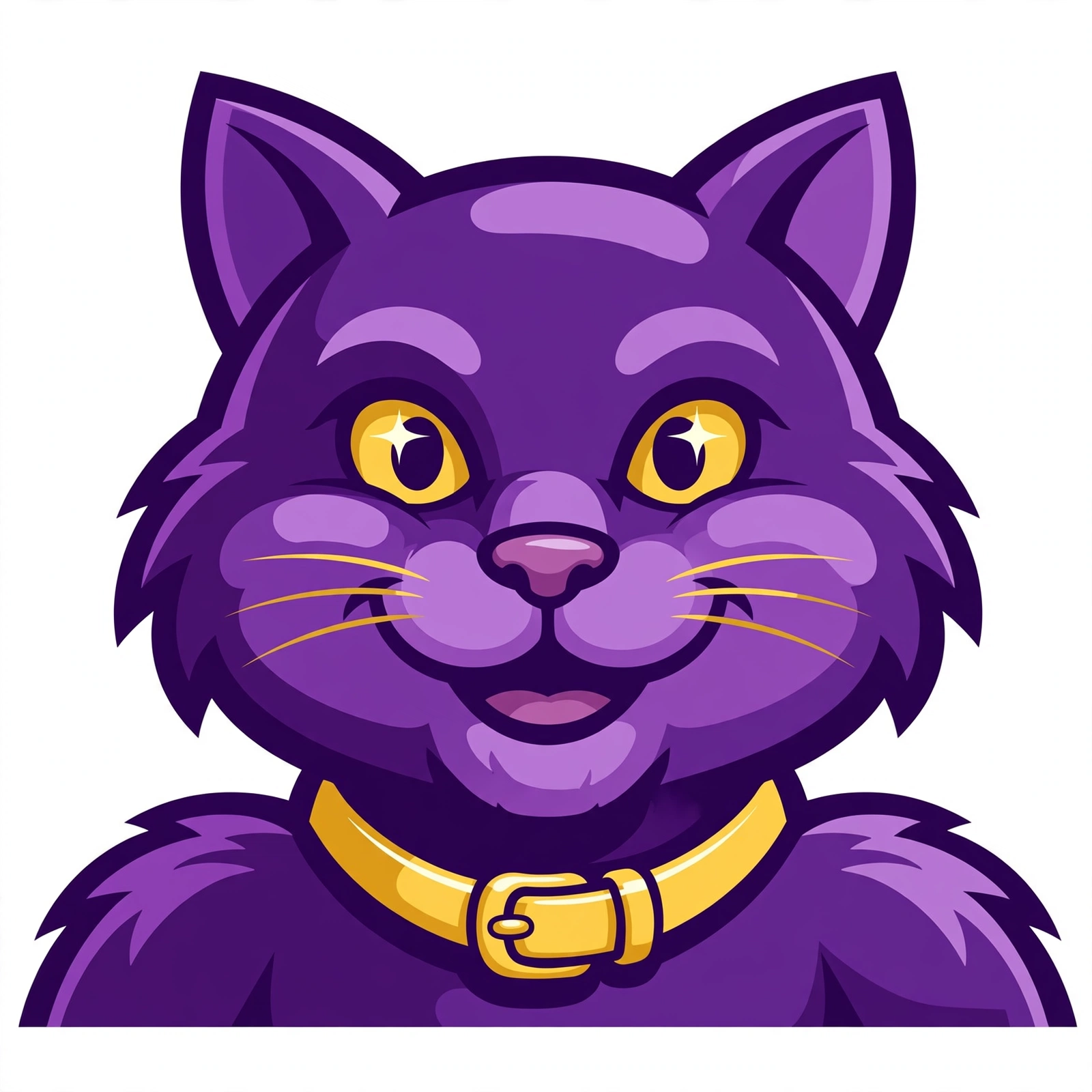 Original purple cat mascot preview illustration